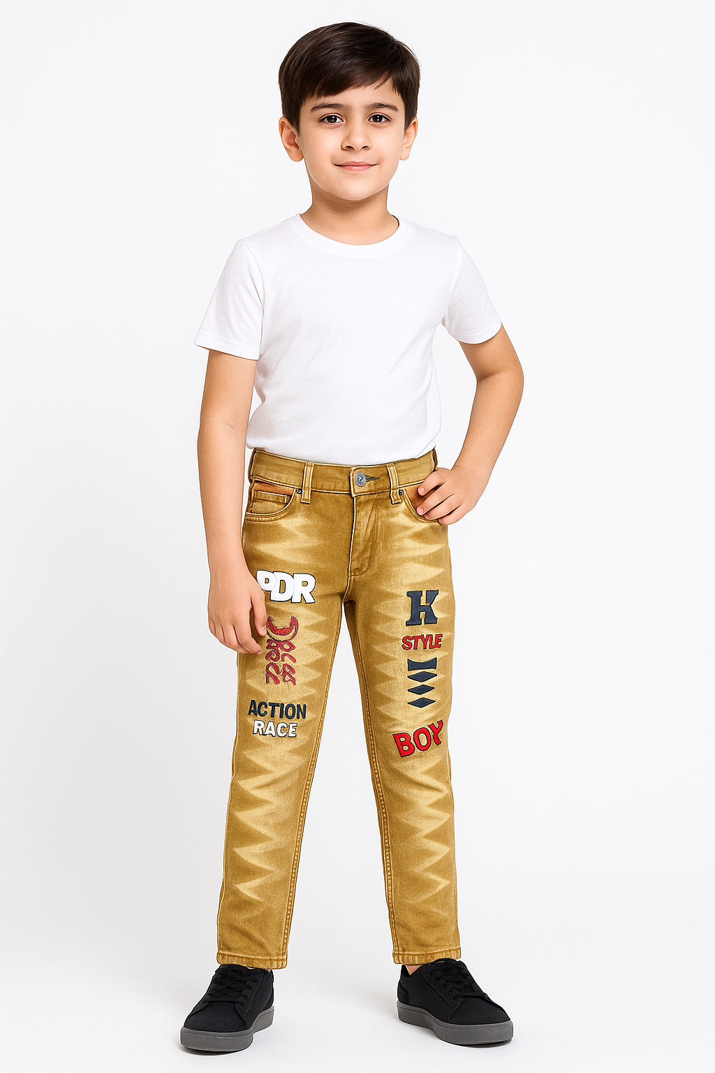 Boys Stylish Beige Denim Jeans
